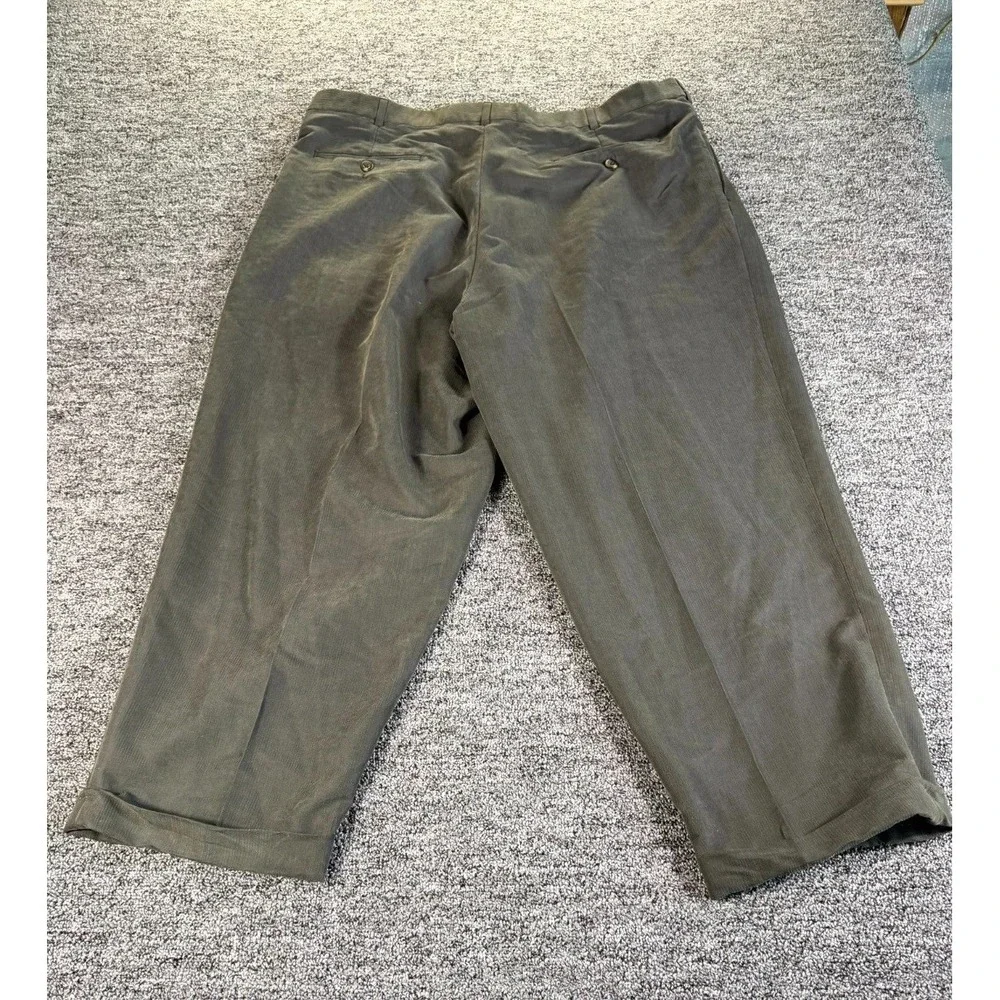 Perry Ellis Portfolio Crop Pants Men 40x29 Gray Pleated Front Classic Cuffed Hem